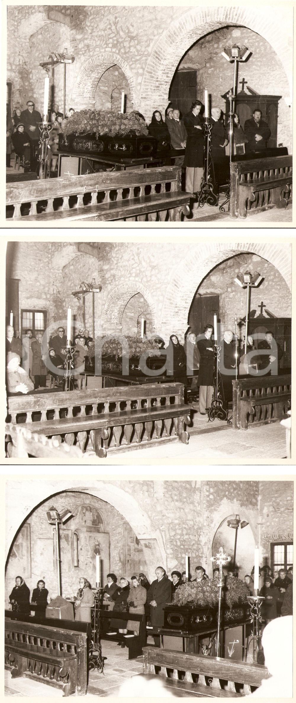 Fotografia d epoca originale 1965 GEMONIO VA Chiesa SAN CARLO Celebrazione del funerale LOTTO 3 Foto 1