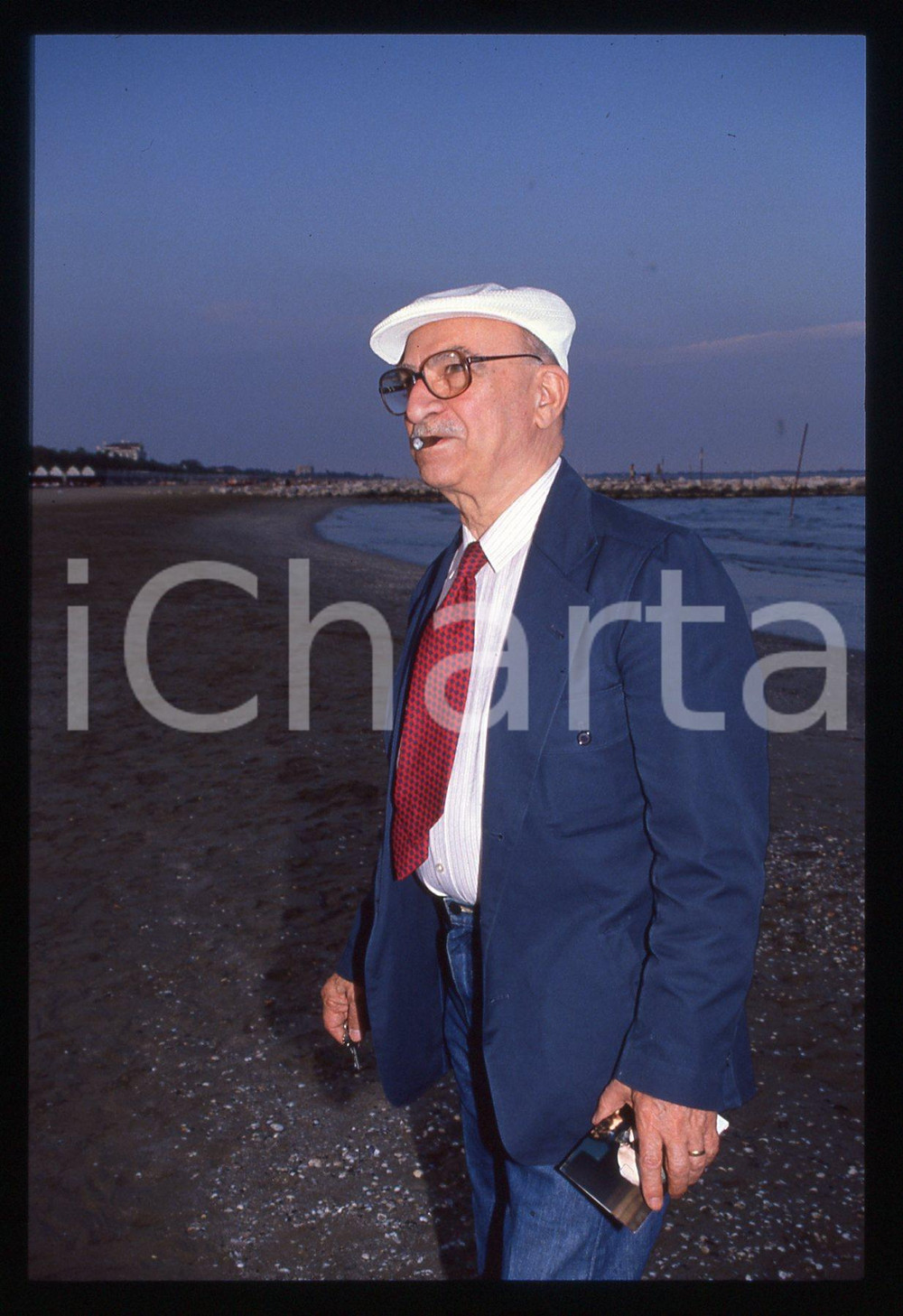 35mm vintage slide*1990 VENEZIA LIDO - Alberto LATTUADA Ritratto del regista 10