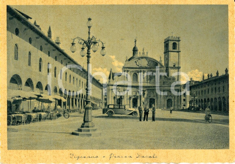 Cartolina originale da collezione 1941 VIGEVANO PV Veduta di piazza DUCALE Cartolina postale ANIMATA FG NV 1
