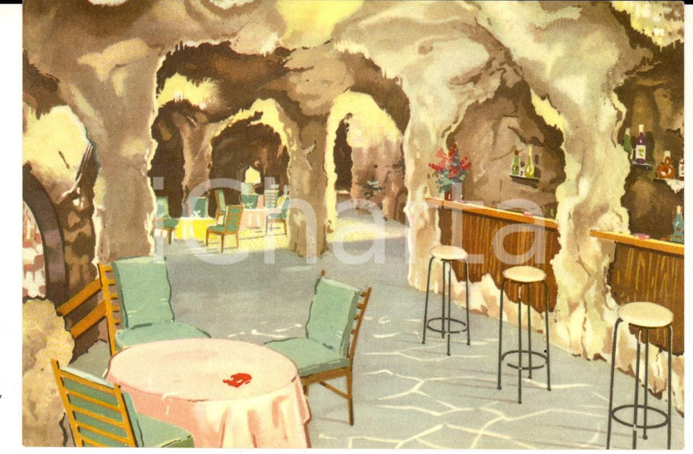Cartolina originale da collezione 1970 ca GENOVA Ristorante Night LA CARAVELLA D ORO American bar Cartolina 1