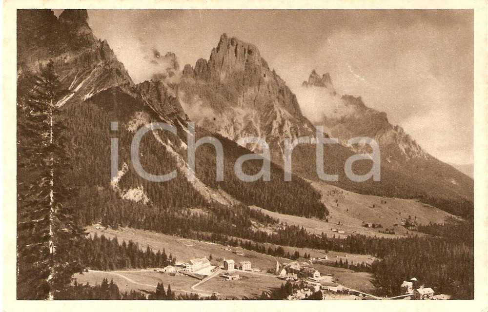 Cartolina originale da collezione S. Martino Castrozza, anni  30  Panorama abitato 1