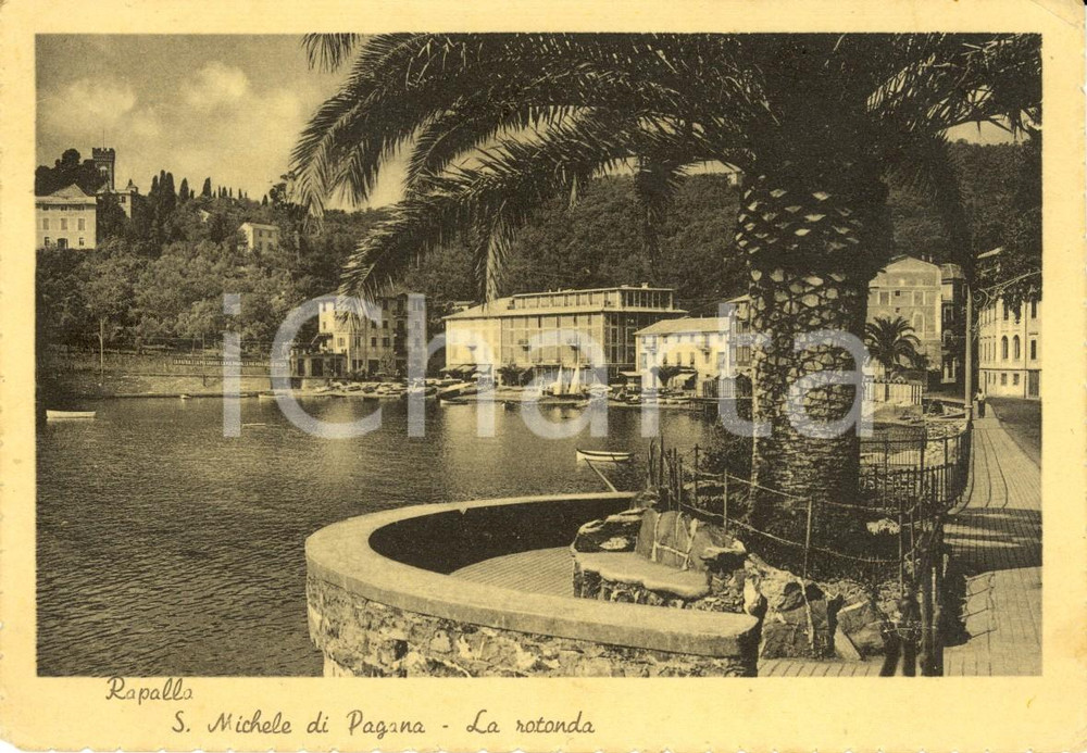 Cartolina originale da collezione 1940 ca RAPALLO (GE) La rotonda a SAN MICHELE di PAGANA *Cartolina postale FG VG 1
