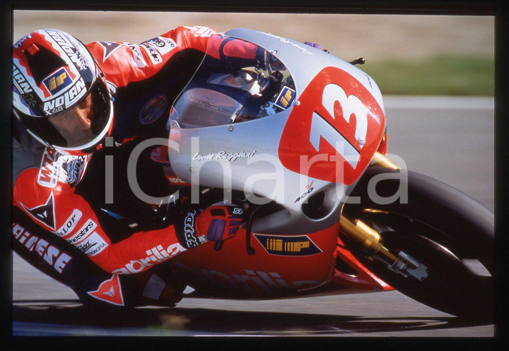 35mm vintage slide* 1995 MOTOCICLISMO Loris REGGIANI su APRILIA RSW-2 500 - Gara