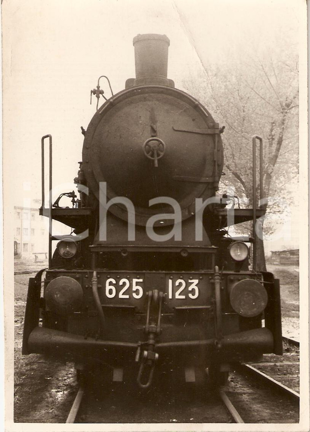 Fotografia d'epoca originale 1970 ca FERROVIE STATO Locomotiva a vapore FS 625 123 *Fotografia 1
