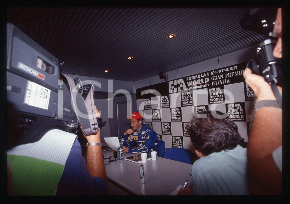 35mm vintage slide* 1991 GP MONZA Nigel MANSELL Scuderia WILLIAMS - Sala stampa