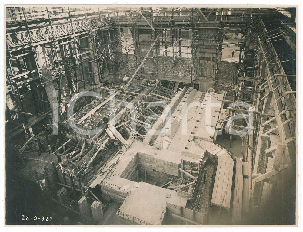 Fotografia d epoca originale 1931 NAPOLI Centrale termica ENTE AUTONOMO VOLTURNO  Armatura blocchi fondazione 1