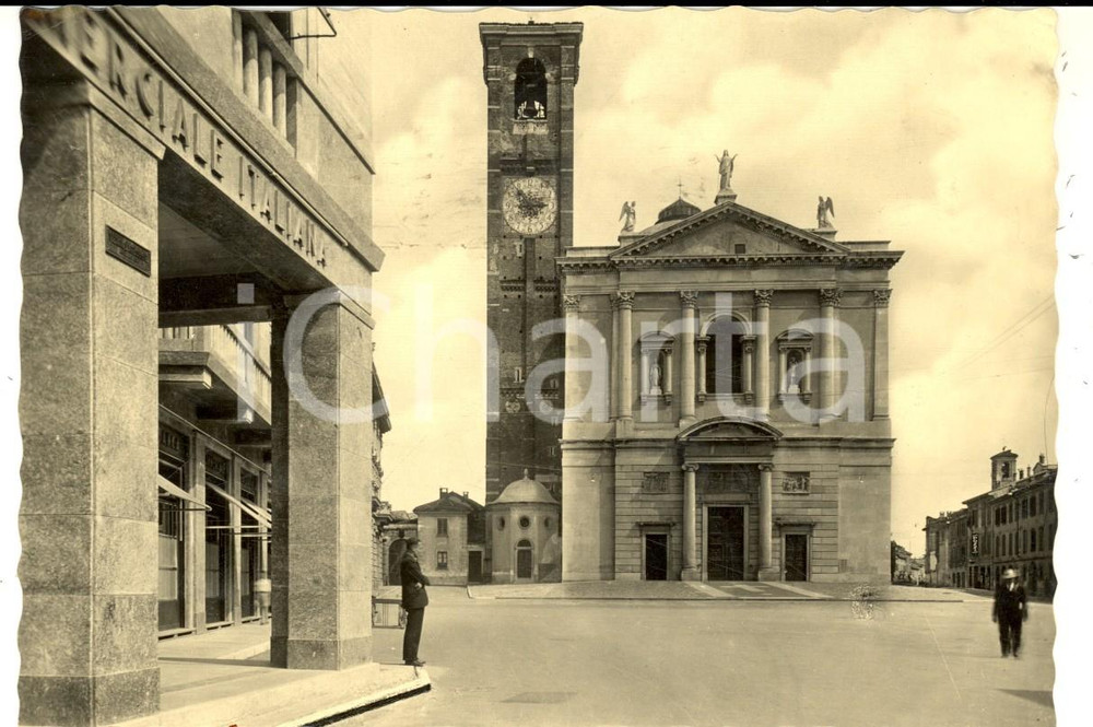 Cartolina originale da collezione 1941 GALLARATE VA Collegiata S. MARIA ASSUNTA e Banca Commerciale Italiana 1