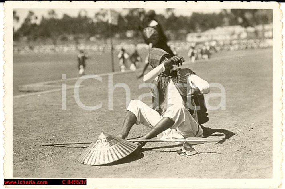 Fotografia d'epoca originale 1935 AOI MASSAUA Guerriero teme la macchina fotografica FOTO cm 9 x 6 1