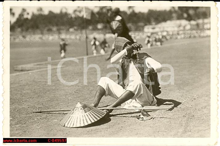 Fotografia d epoca originale 1935 AOI MASSAUA Guerriero teme la macchina fotografica FOTO cm 9 x 6 1