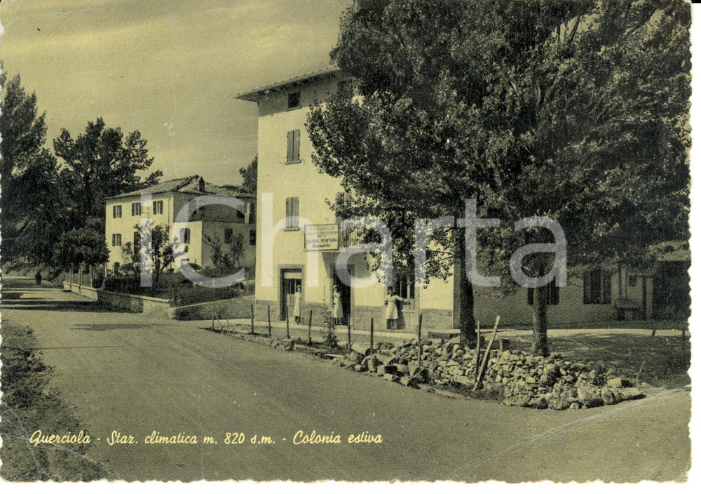 Cartolina originale da collezione 1957 QUERCIOLA BO Colonia Estiva ANIMATA Cartolina Postale FG VG 1