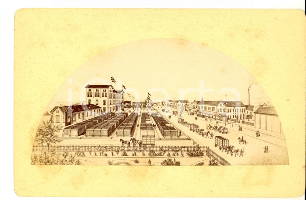 Fotografia d epoca originale 1910 ca UTOPIA  La cittÃ  industriale ideale Foto da disegno 17x11 1