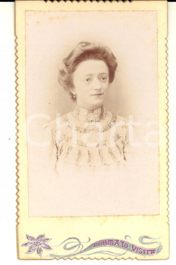 Fotografia d epoca originale 1880 ca ABBIATE GUAZZONE VA Donna con la spilla Foto Giacomo COLOMBO 1