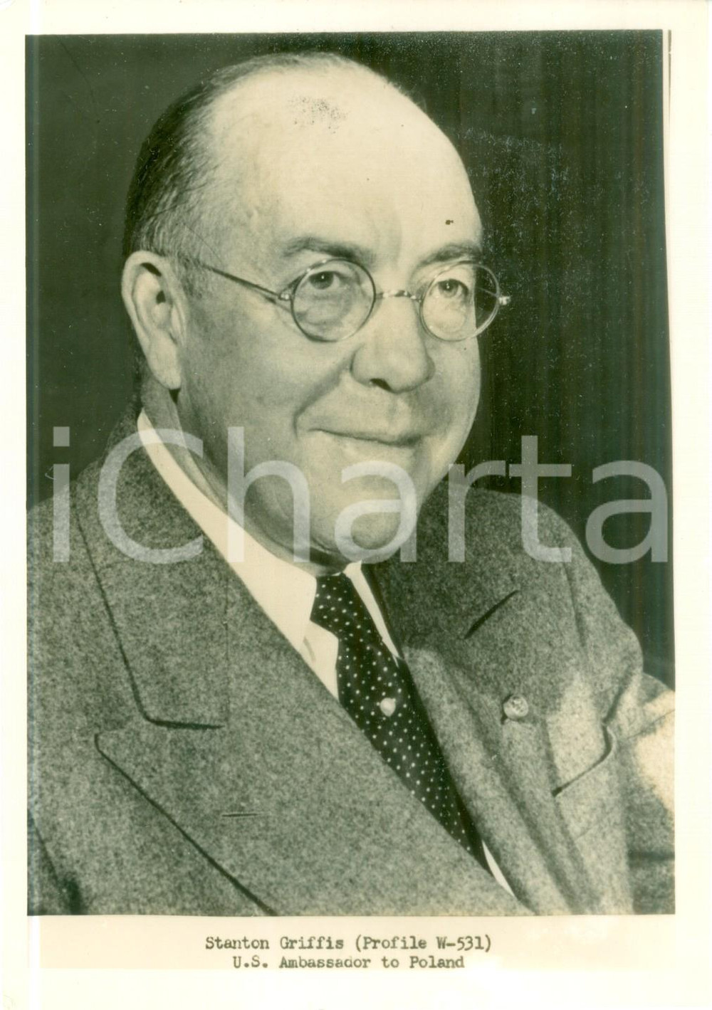 Fotografia d epoca originale 1945 ca WASHINGTON USA Stanton GRIFFIS Ambasciatore in POLONIA Fotografia 1