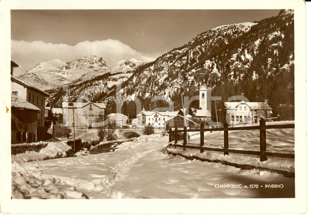 Cartolina originale da collezione 1940 ca CHAMPOLUC (AO) Panorama della cittÃ  *Cartolina FG NV 1