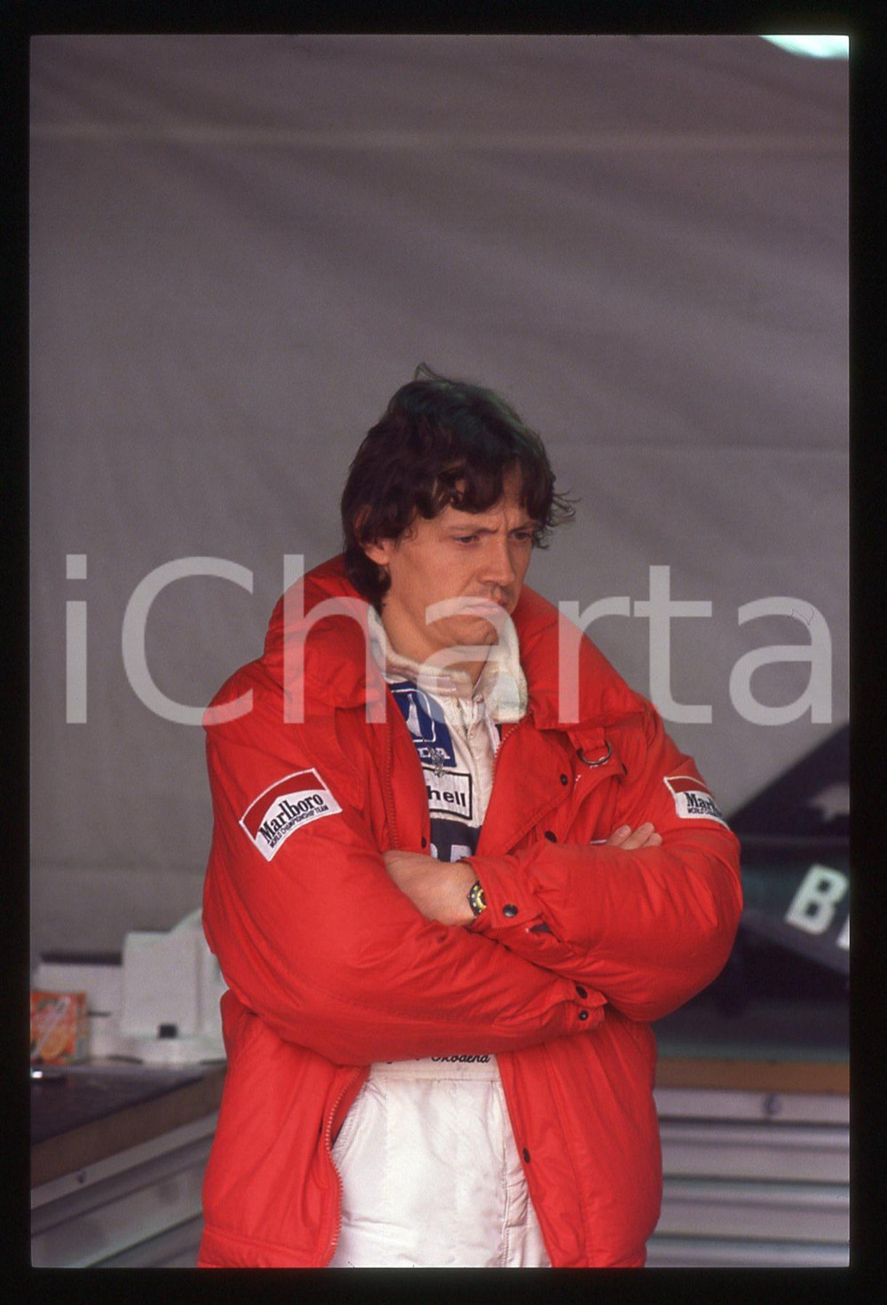 35mm vintage slide* 1991 FORMULA 1 - Stefano MODENA scuderia TYRRELL ai box (5)