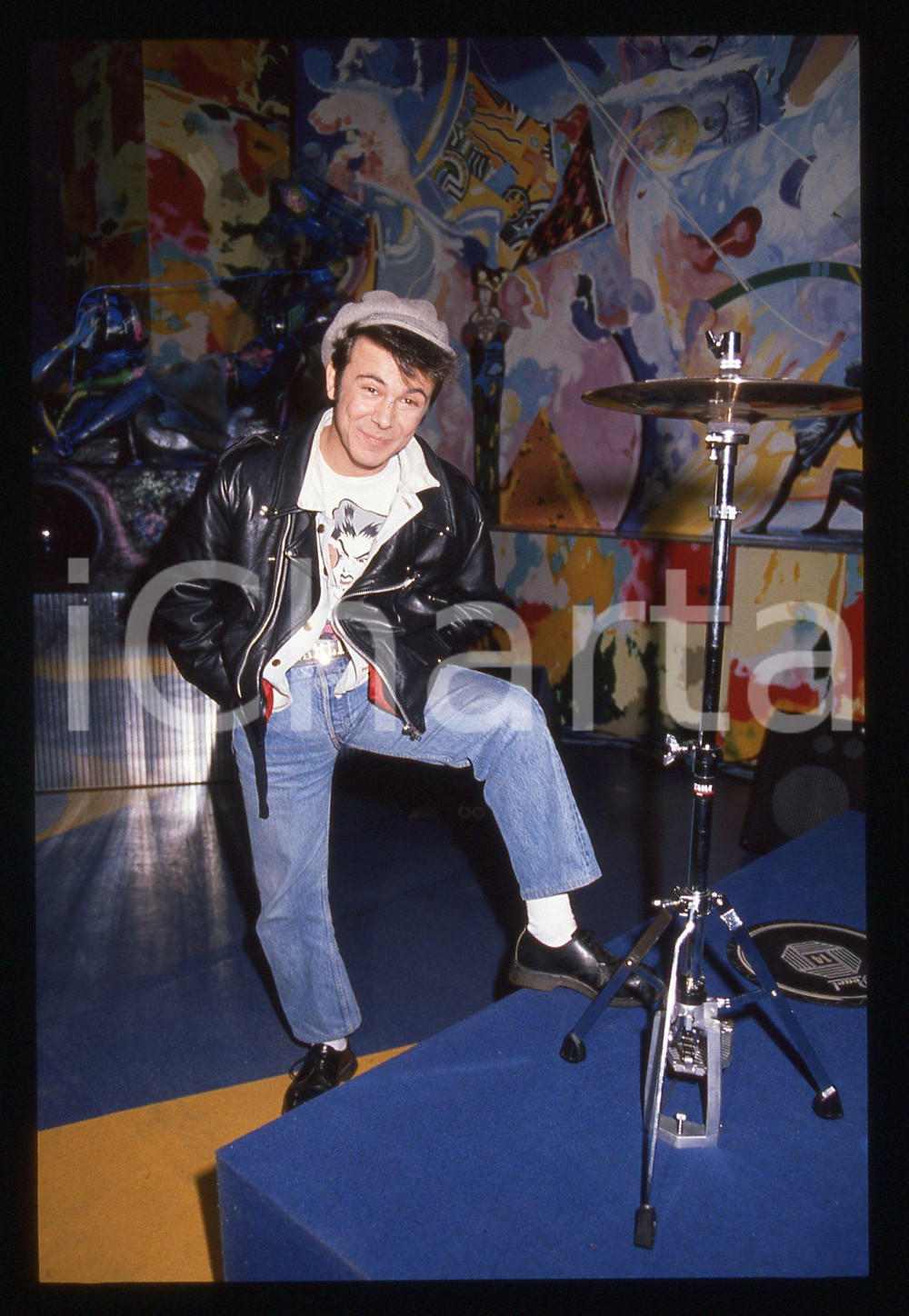 35mm vintage slide* 1988 RAI 1 DISCORING Charlie MARCHINO "CHARLIE" Ritratto (1)