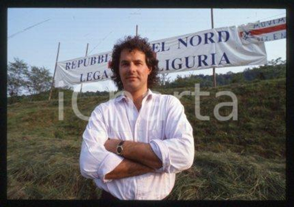 Giovanni ONGARO - LEGA NORD Ritratto del politico 1992 ca * 35mm vintage slide 4