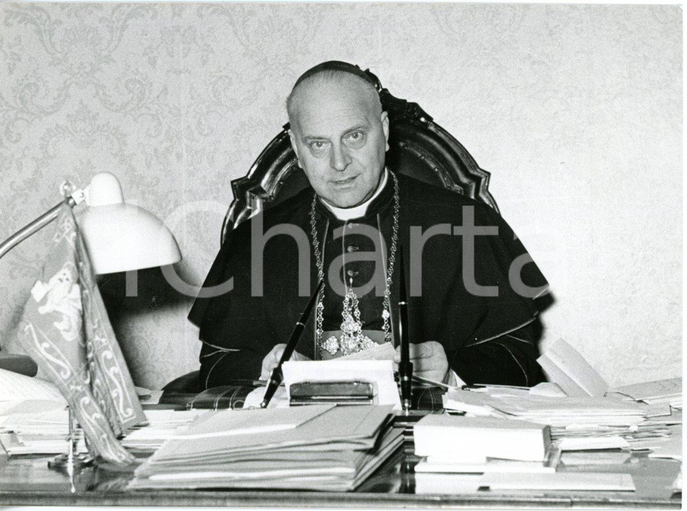 1958 VERONA - Cardinale Giovanni URBANI nel suo studio *Foto 18x13