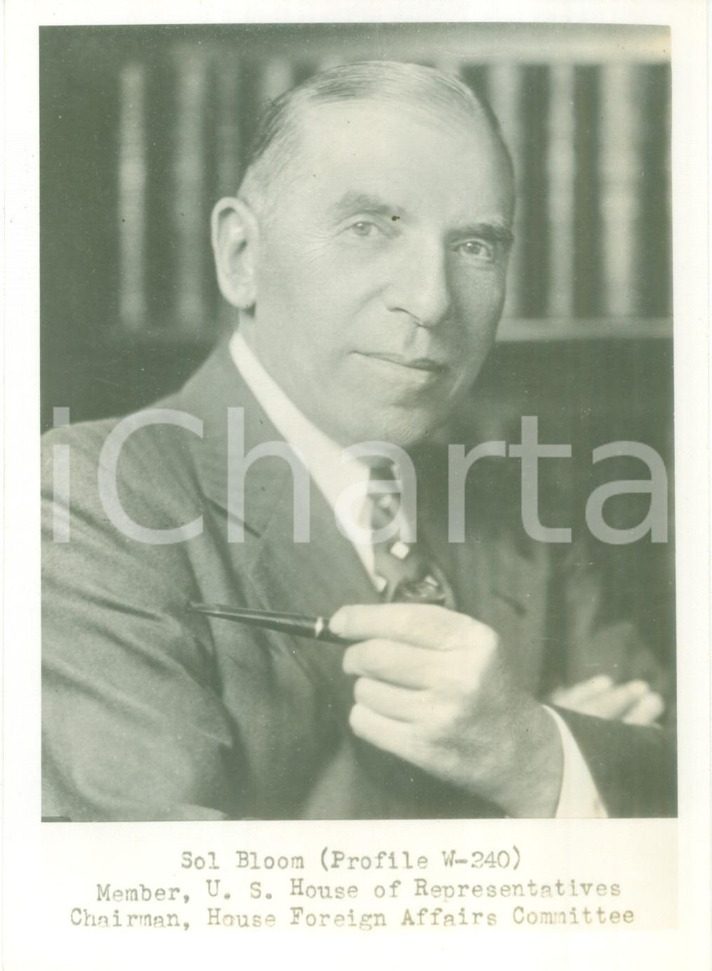 Fotografia d epoca originale 1945 ca USA Sol BLOOM U.S. House of Representatives Fotografia 1