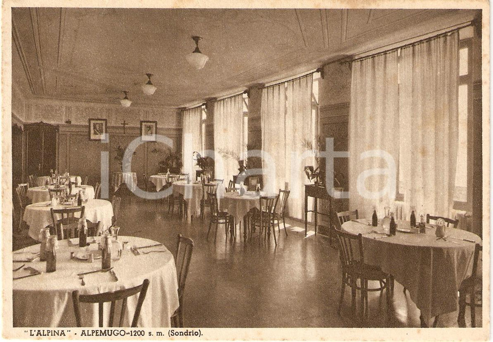 Cartolina originale da collezione 1946 TRESIVIO SO LocalitÃ  ALPEMUGO Ristorante L ALPINA Cartolina FG VG 1