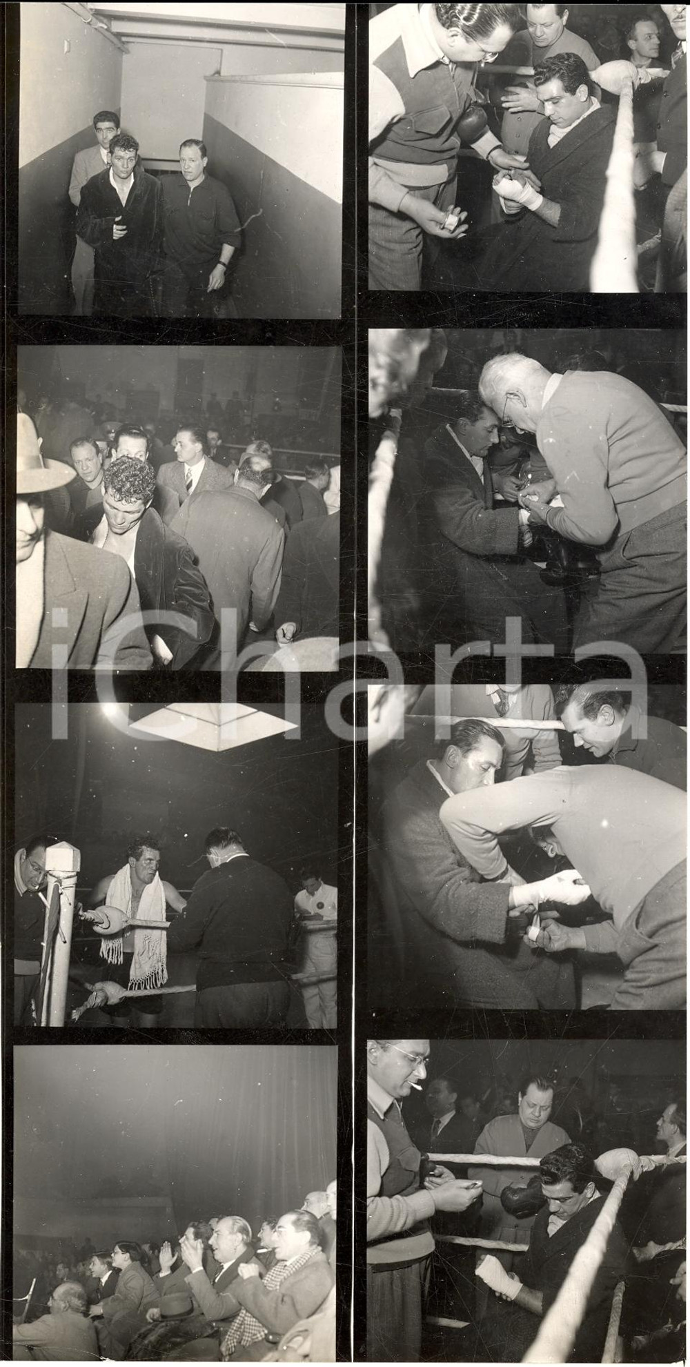 Fotografia d'epoca originale 1953 Pugile Duilio LOI vs Ernesto FORMENTI 8 provini 1