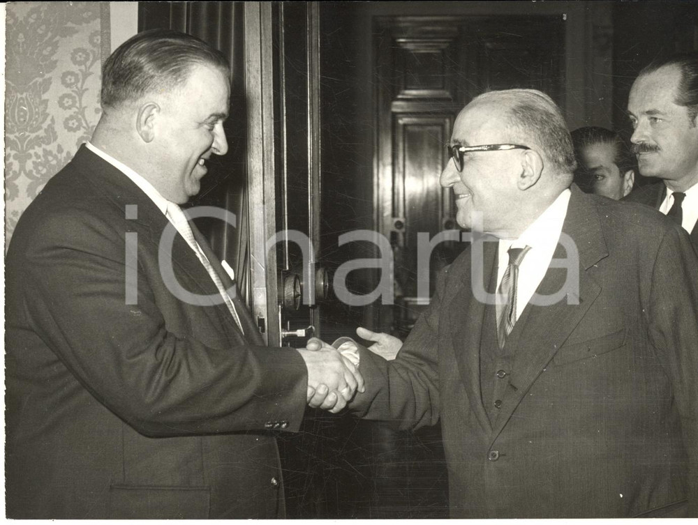 1957 ROMA Adone ZOLI riceve ministro austriaco Ferdinand GRAF - Foto 18x13 cm