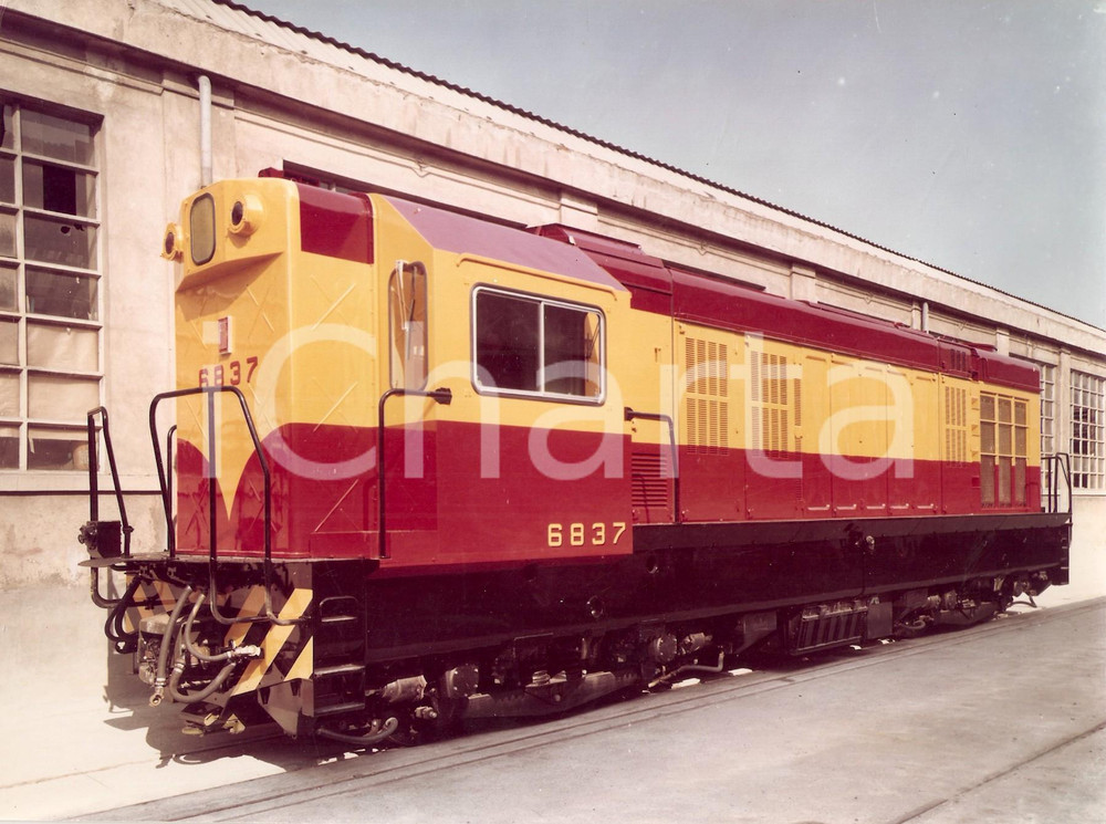 Fotografia d epoca originale 1980 ca FF.SS. Ferrovie dello Stato Locomotore FIAT 6837 Fotografia 1