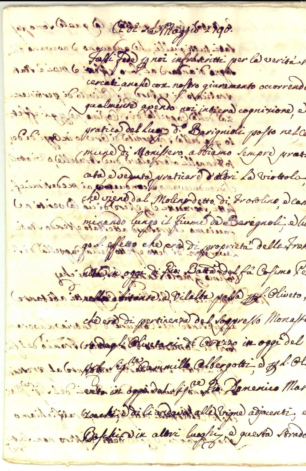 Documento originale, autentico 1790 SANTA FIRMINA AR Lite tra Camillo ALBERGOTTI e Paolo BACCI 22 pp. 1