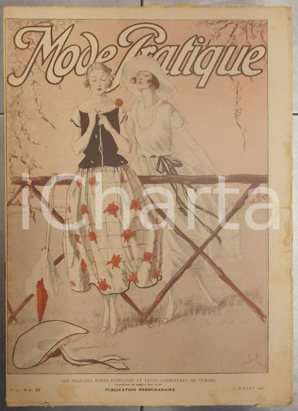 Giornale, rivista storica Juillet 1921 PARIS MODE PRATIQUE Journal femme et maison n°31 Fraiches robes 1