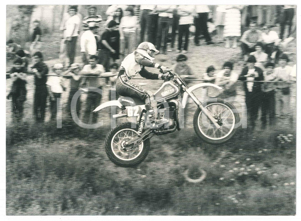 Fotografia d epoca originale 1981 NEMBRO Campionato italiano MOTOCROSS Moto CAGIVA Foto 18x12 cm 1