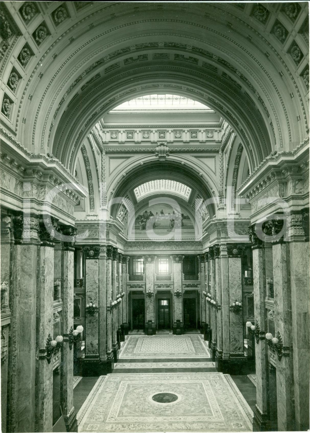 Fotografia d epoca originale 1930 MONTEVIDEO URUGUAY Salone passi perduti Arch. Gaetano MORETTI Vera foto 1