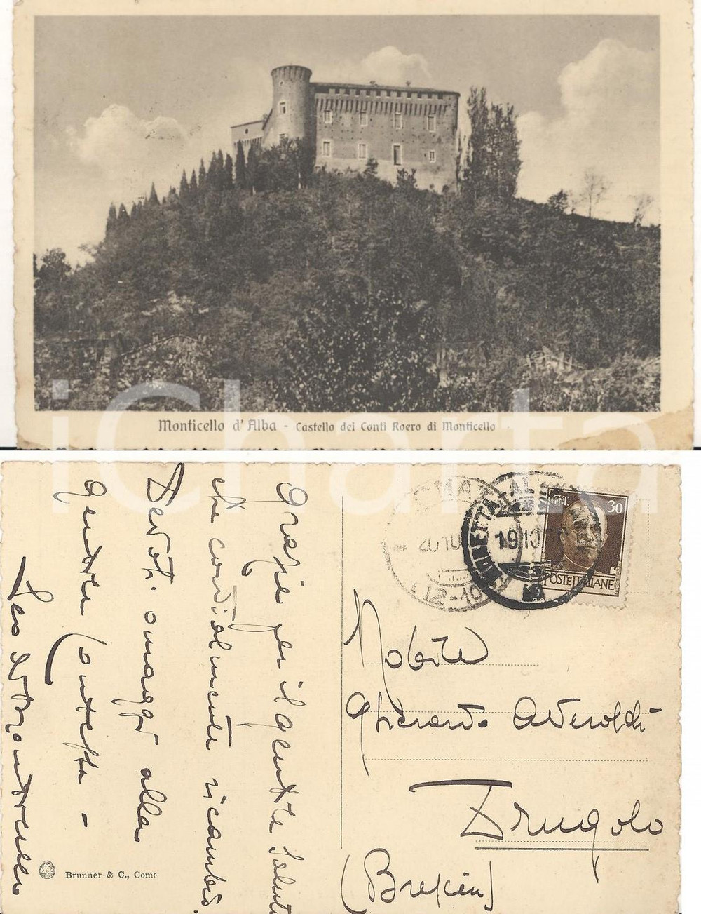 Autografo originale 1930 MONTICELLO D ALBA CN Castello Autografo Leopoldo ROERO DI MONTICELLO 1