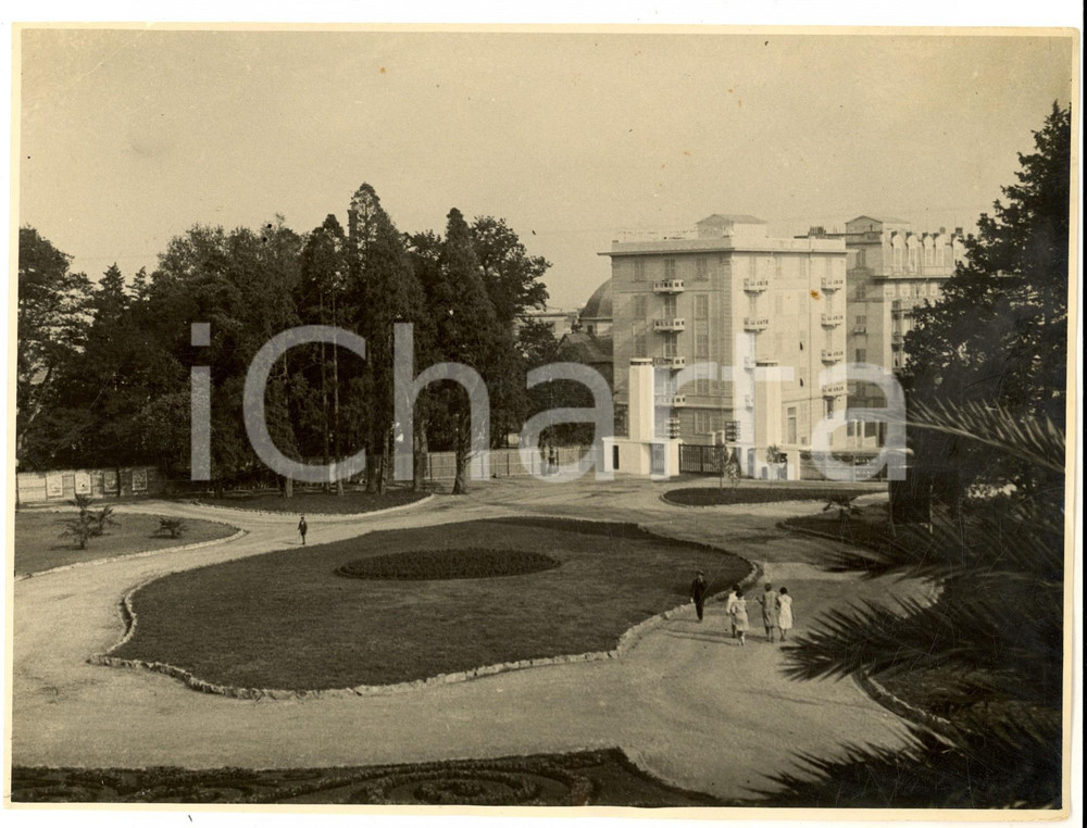 Fotografia d epoca originale 1930 ca GENOVA Veduta con giardini pubblici Fotografia 23x18 cm 1