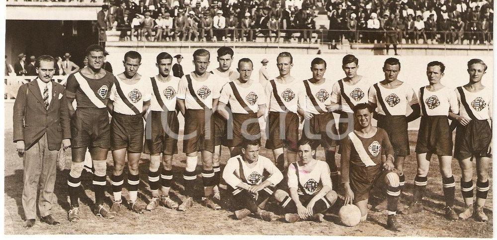 Fotografia d epoca originale 1935 ca SVIZZERA Calcio Campionati universitari Squadra svizzera 1