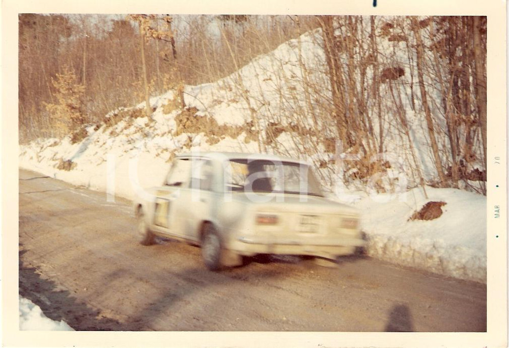 Fotografia d'epoca originale 1970 RALLY Primo SANREMO SESTRIERE Corio - Enrico FIAT 124 SPORT SPIDER *Foto 1
