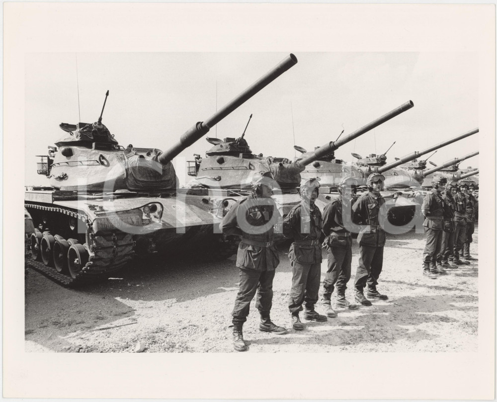 Fotografia d epoca originale 1985 ca ESERCITO ITALIANO  GRANDI MANOVRE Carri armati M60 Patton  Foto 25x20 1