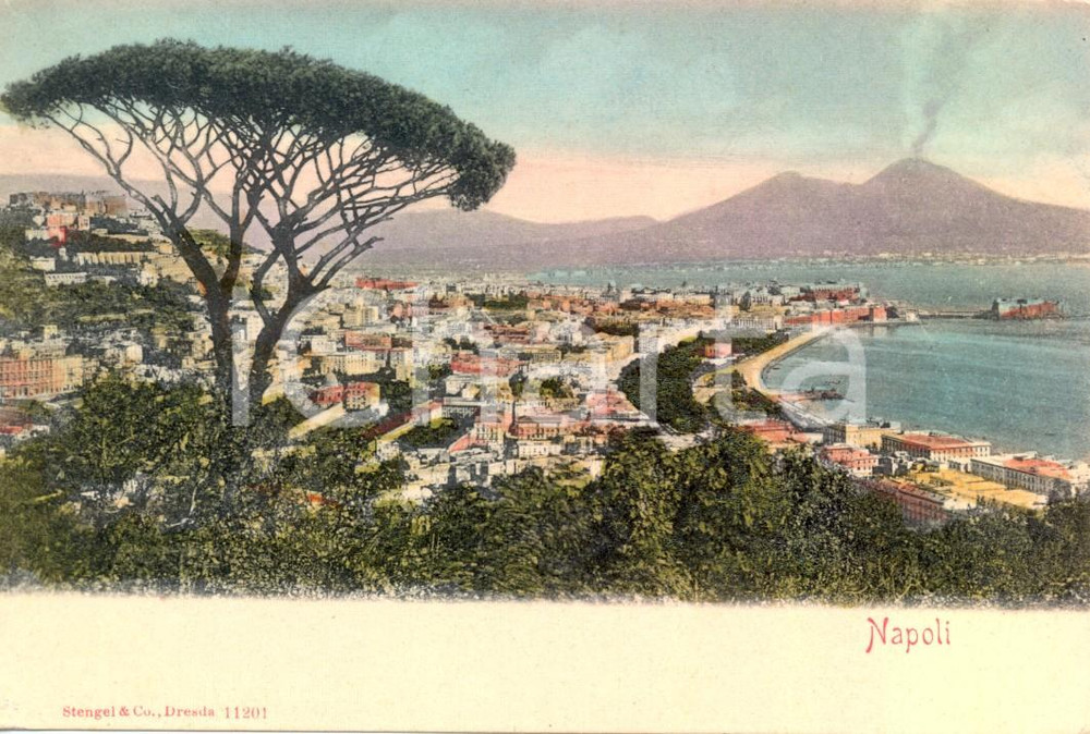 Cartolina originale da collezione 1900 circa  NAPOLI Veduta panoramica aerea sul mare *Cartolina postale FP NV 1
