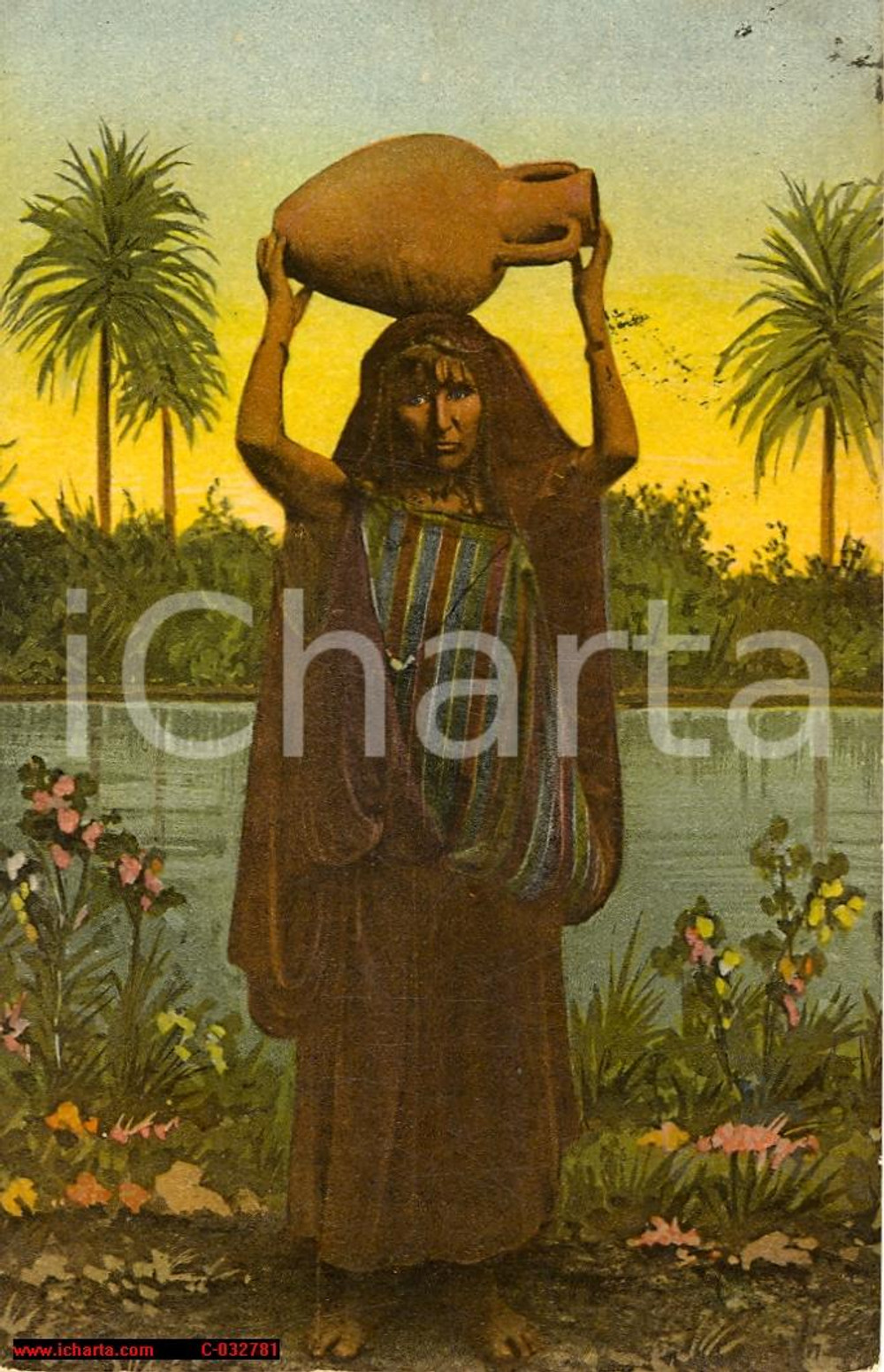Cartolina originale da collezione 1924 Beduina - Usi e Costumi Libici - Libia 1