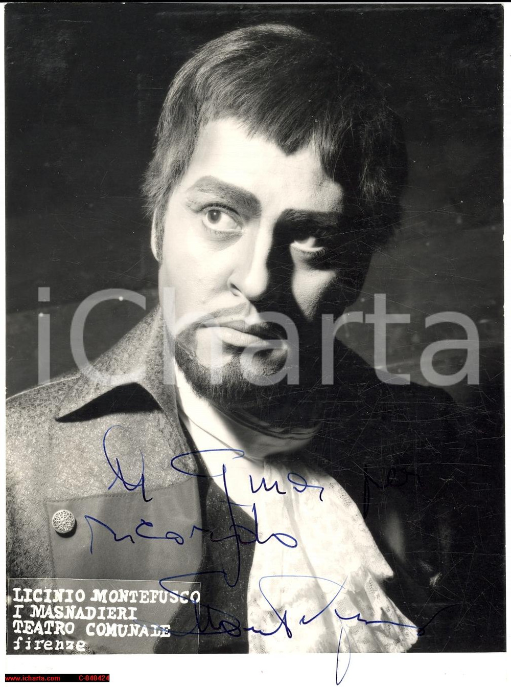 Autografo originale 1969 LICINIO MONTEFUSCO I masnadieri FOTO AUTOGRAF 1