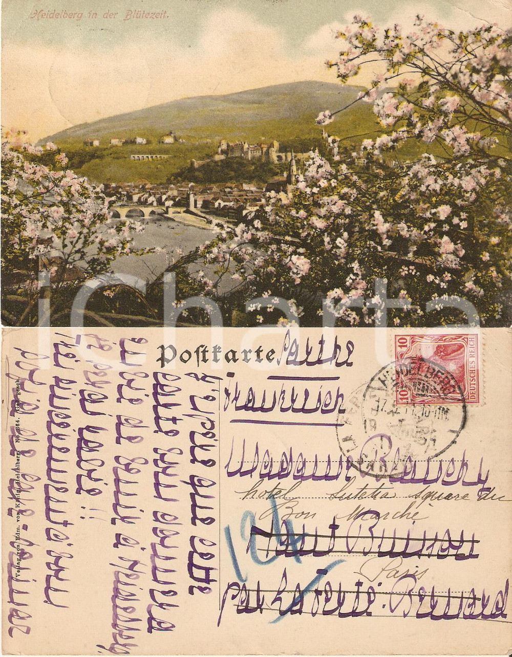 Autografo originale 1910 HEIDELBERG Sophie of SAXE-WEIMAR invites M.me BLANCHY Autograph SUICIDE 1