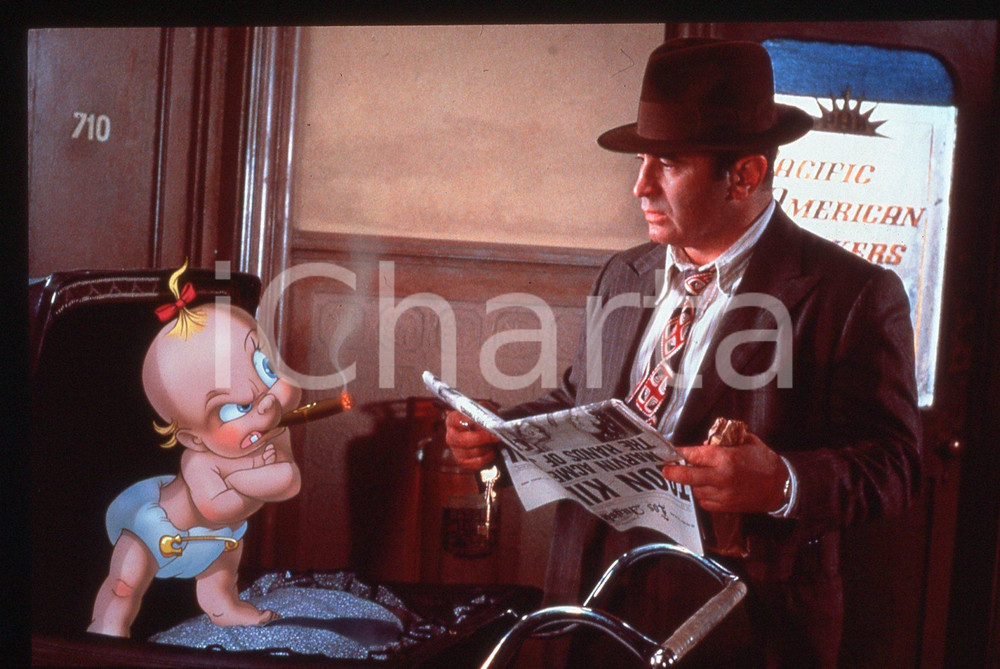 Fotografia d epoca originale 35mm vintage slide 1988 WHO FRAMED ROGER RABBIT  Bob HOSKINS e Baby HERMAN 3 1