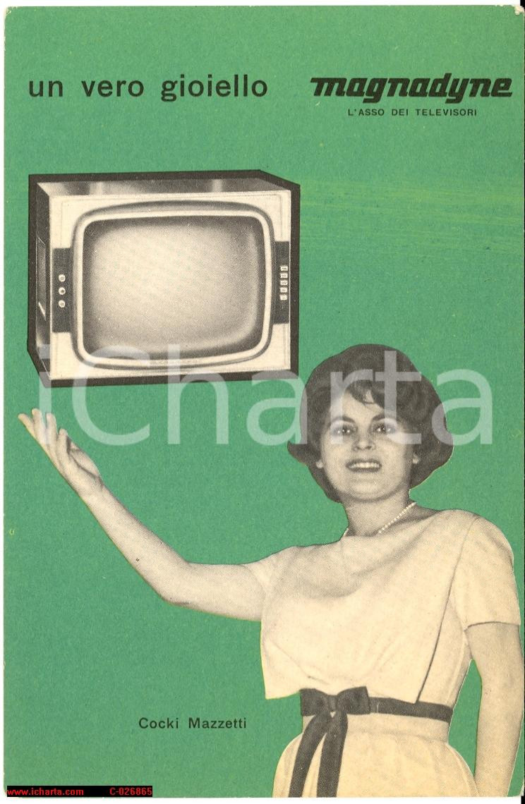 Cartolina originale da collezione 1961 COCKI MAZZETTI pubblic. TELEVISORI MAGNADYNE 1