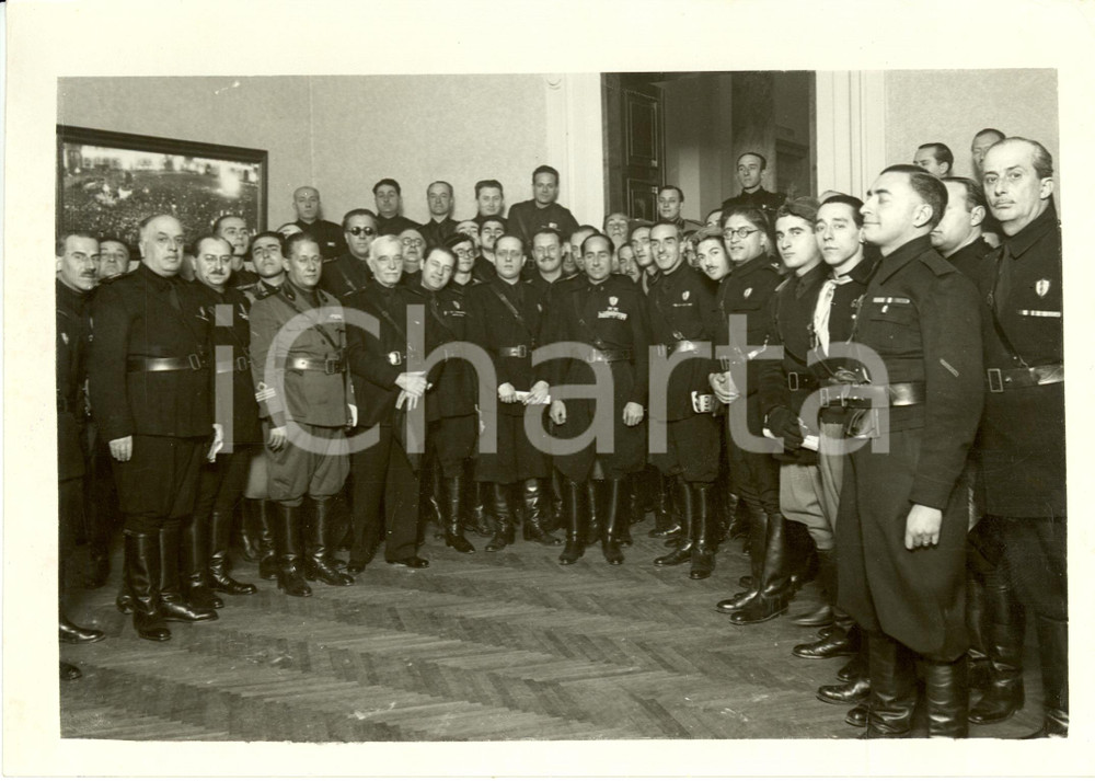 Fotografia d epoca originale 1935 NAPOLI Achille STARACE con Segretari Federali dell Italia meridionale Foto 1
