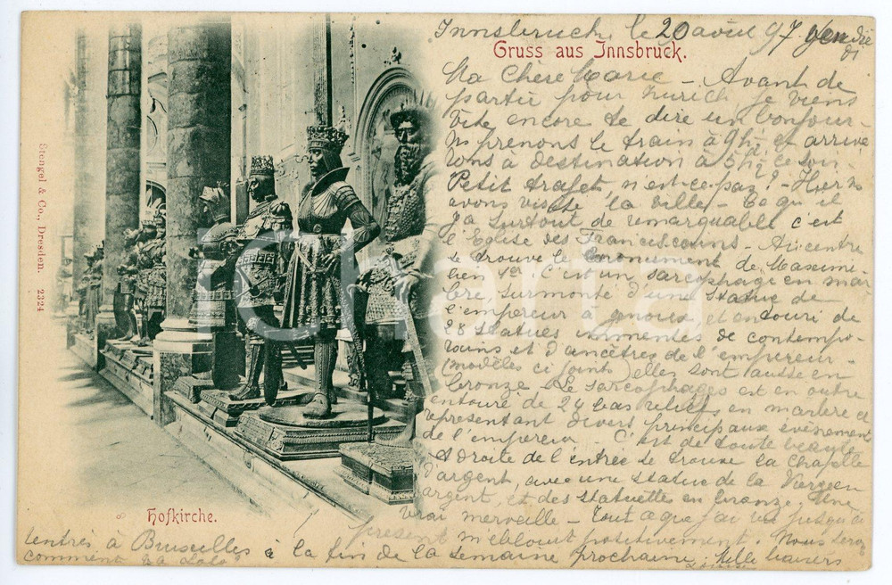 1897 INNSBRUCK - OSTERREICH Hofkirche - Postcard FP VG  Cartolina d'epoca, viaggiata. FAIR/discreto Lievi smussature agli angoli Formato: FP originale e autentica 1