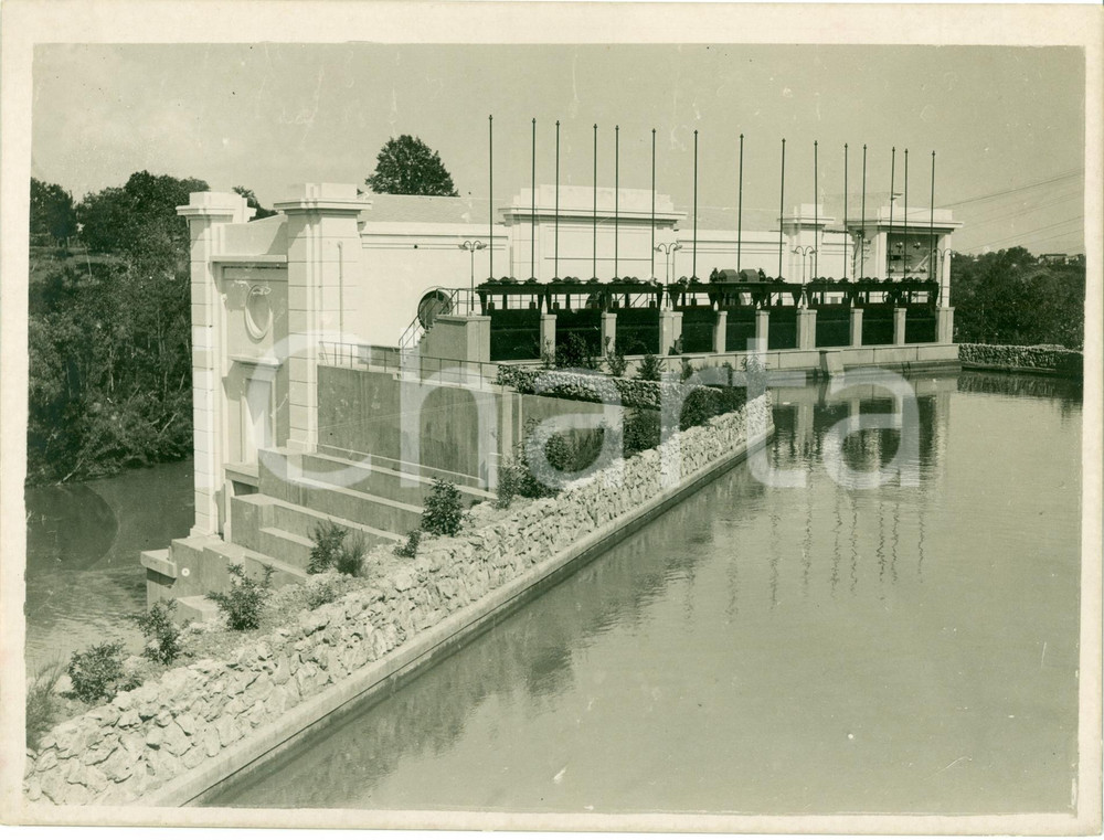 Fotografia d epoca originale 1930 ca SOCIETA  MEDITERRANEA ELETTRICITA  Particolare diga Fotografia 1
