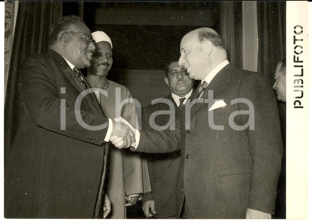 1954 ROMA Mario SCELBA riceve Ismāʿīl al-Azharī primo ministro del Sudan *Foto