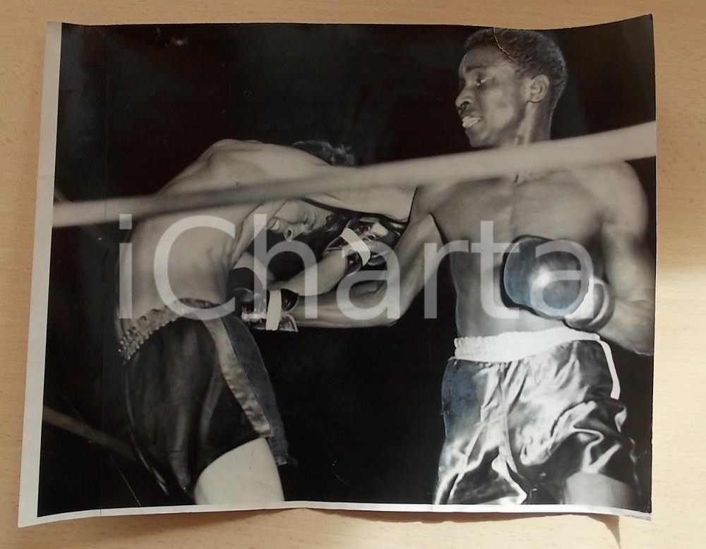 Fotografia d epoca originale 1961 SAN FRANCISCO USA BOXE Pugile Bill GLASS Jimmy MARTIN Fotografia 33 x 26 1