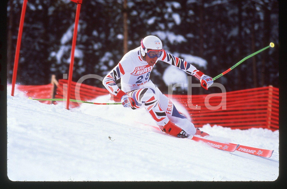 35mm vintage slide* 1989 VAIL Mondiali SCI ALPINO - Franck PICCARD nel SUPER G