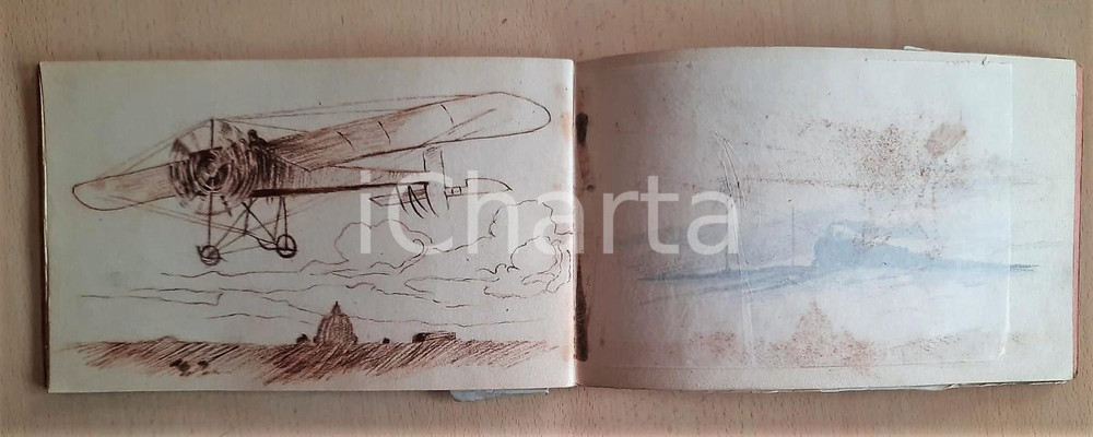 Oggetto da collezione cartaceo 192122 s.l. C. SAILER Album con 34 disegni di piante e paesaggi A MANO MATITA 1