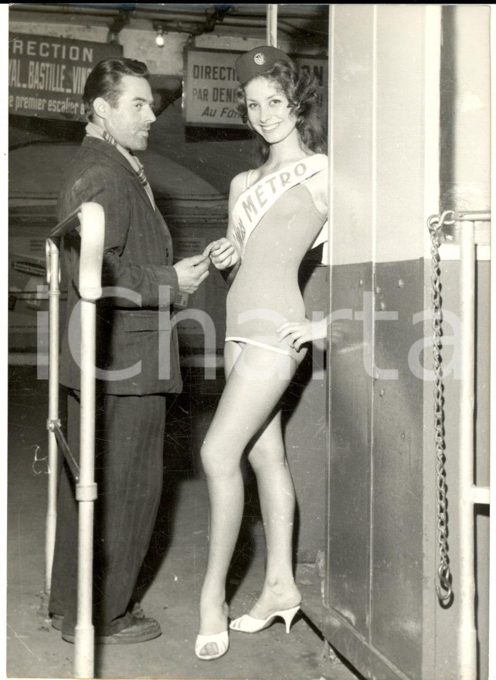 1959 PARIS Michèle GAUTHIER nouvelle "Miss Métro" *Photo 13x18 cm